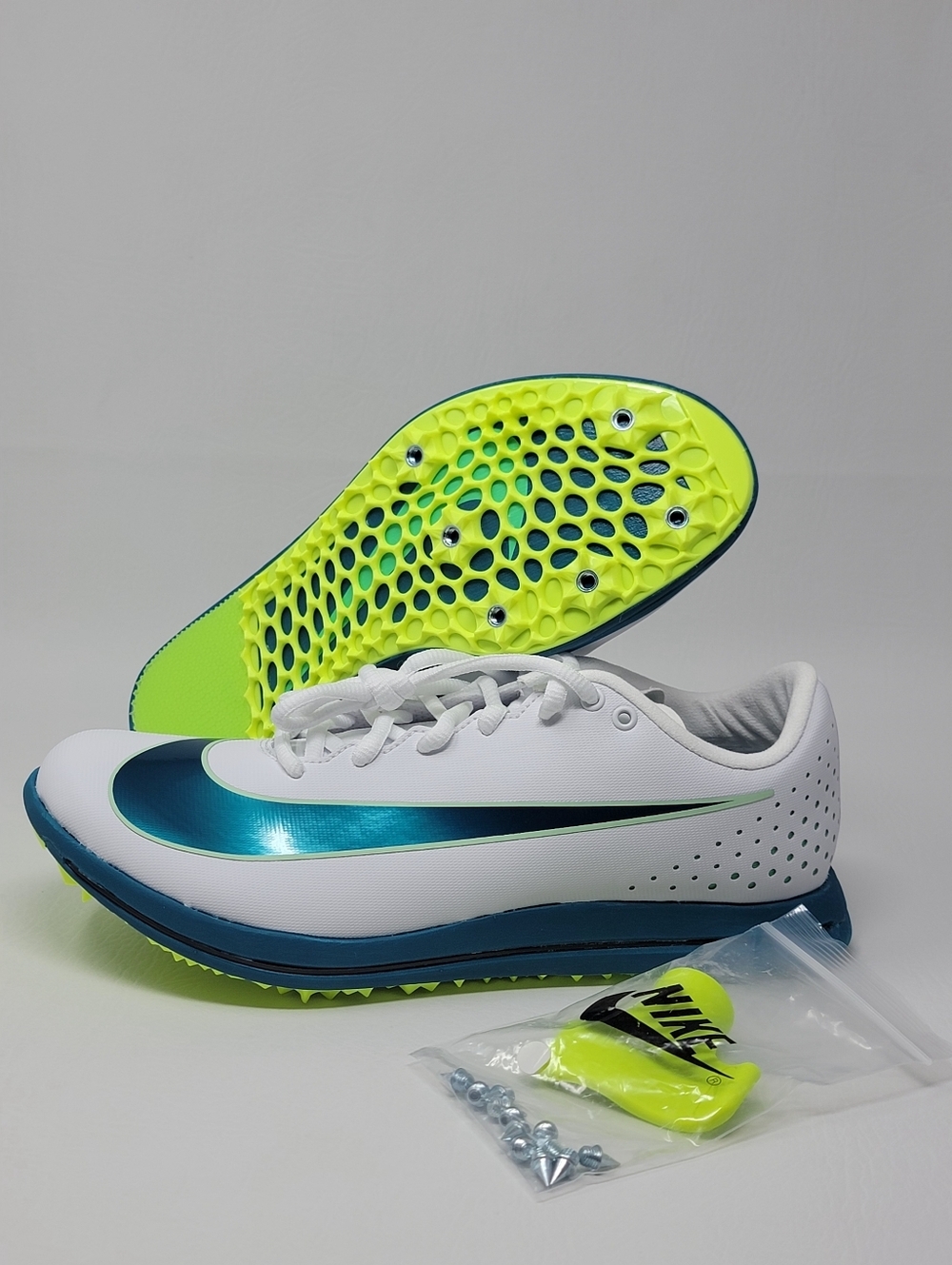 Nike Triple Jump Elite 3 White Green Jumping Spikes HV6425-100 Men’s Size 9 New - Picture 1 of 9